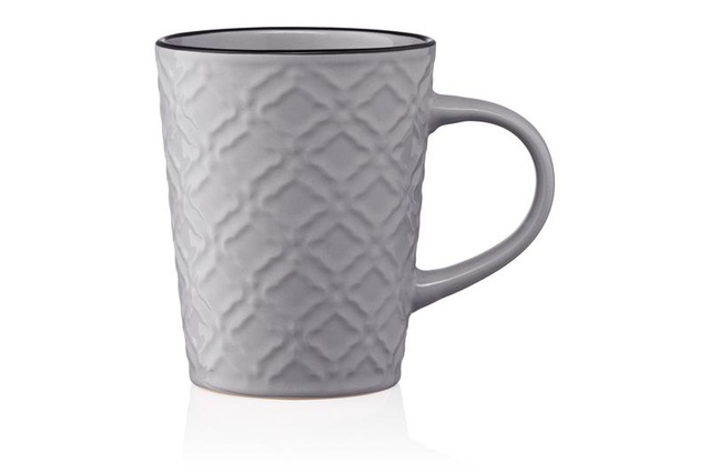 Чашка Ardesto Relief, 320мл, кераміка, сірий