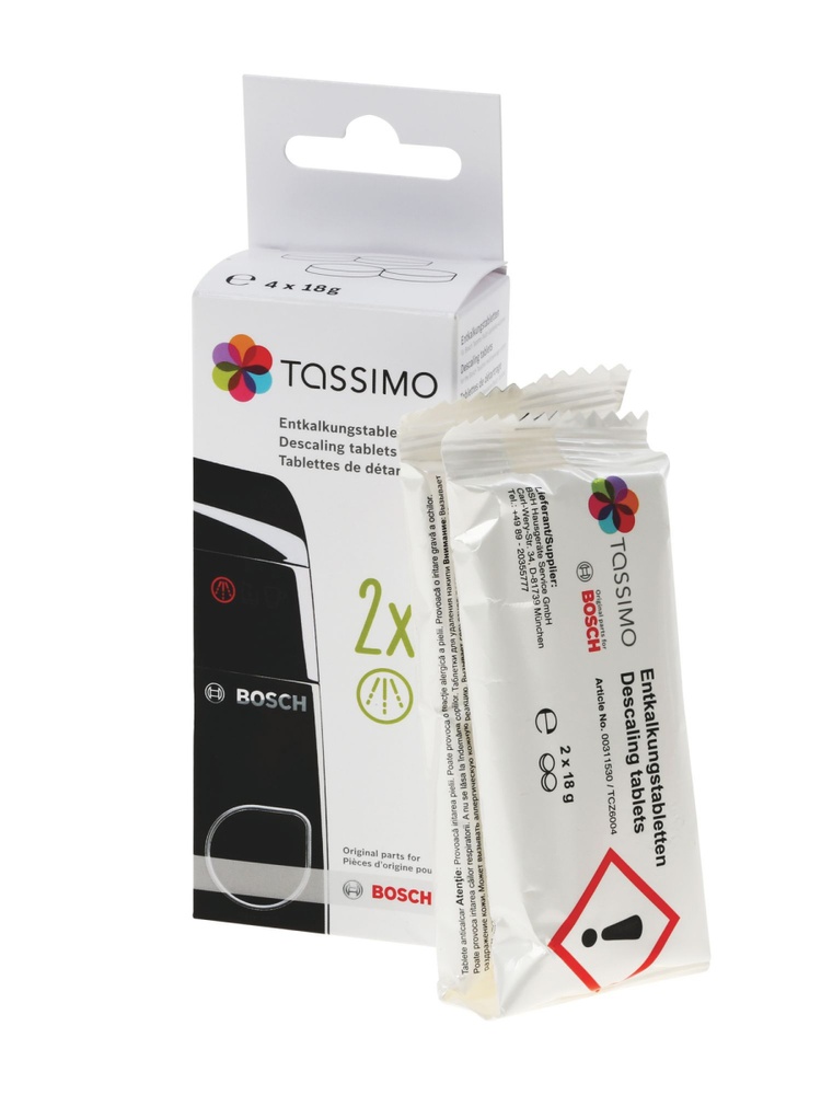 Таблетки от накипи кофемашины Bosch TASSIMO 00311530, 18 г - бытовая химия для кофеварок и кофемашин Bosch