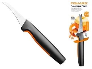 Кухонний ніж для овочів вигнутий Fiskars Functional Form, 6.8см, нержавіюча сталь, пластик, чорний