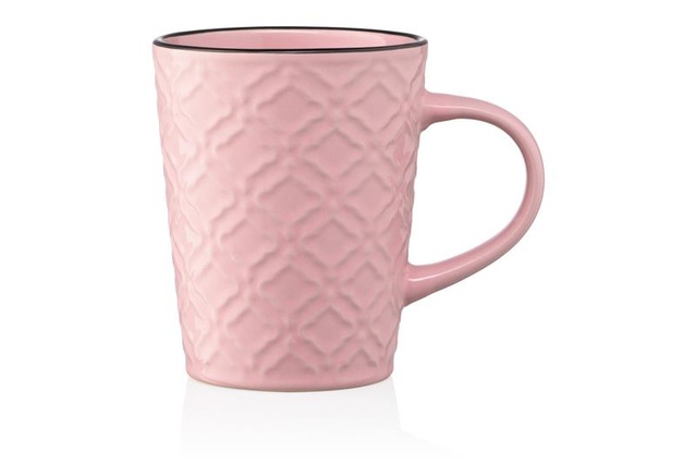 Чашка Ardesto Relief, 320мл, кераміка, рожевий