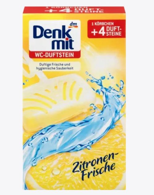 Підвісний блок для унітазу Denkmit duftstein Zitrone frische 4 шт - побутова хімія для унітазів Denkmit