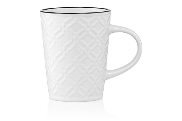 Чашка Ardesto Relief, 320мл, кераміка, білий