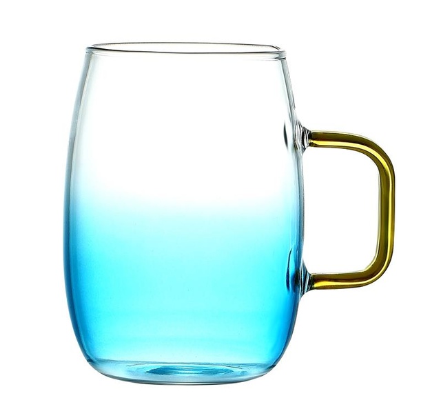 Набір чашок з ручками Ardesto Blue Atlantic, 300мл, 2шт, боросилікатне скло, прозоро-синій