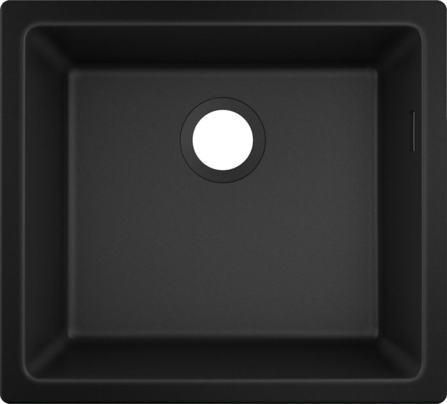 Мийка кухонна Hansgrohe S51, граніт, квадрат, без крила, 500х450х190мм, чаша - 1, врізна, S510-U450, чорний графіт