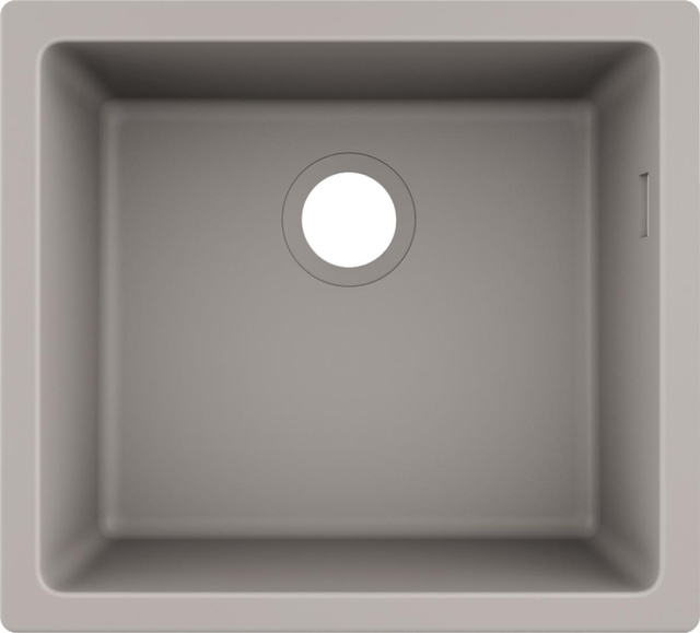 Мийка кухонна Hansgrohe S51, граніт, квадрат, без крила, 500х450х190мм, чаша - 1, врізна, S510-U450, сірий бетон