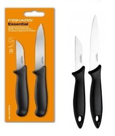 Набір ножів для чищення Fiskars Essential Small, 2шт, нержавіюча сталь, пластик, чорний