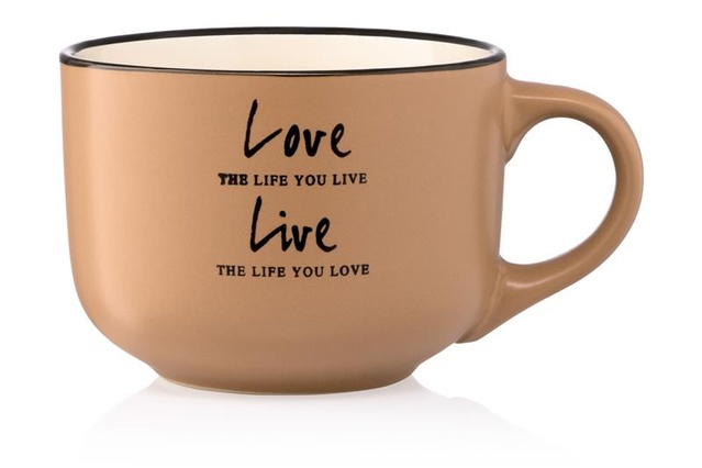 Чашка Ardesto Way of life, 550мл, кераміка, коричневий світлий